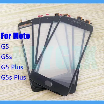 10vnt Touch Stiklas + OCA LCD Priekiniai Išorinis Lęšis Motorola Moto G5 G5s Plius Touch 