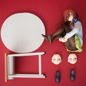 Naujas Nakano Miku 19CM Anime Esmingiausia Quintuplets Pav Kawaii Stalas Miku Sėdi Veiksmų Modelį PVC Statinio Žaislai, Lėlės Dovana