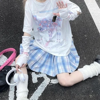 Cute Girl Anime T-marškinėliai Moterims Harajuku Vasaros Mados Moteris Palaidinės 2022 Viršūnes Kawaii Trumpas Rankovės Marškinėliai Moteriška Y2k Drabužiai