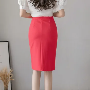 Negabaritinių Aukšto Juosmens Juoda Sijonai Moterims 2022 Mados Ruffles Bodycon Seksualus, Elegantiškas Sijonas Korėjos Drabužių Office Lady Pieštuku Sijonas