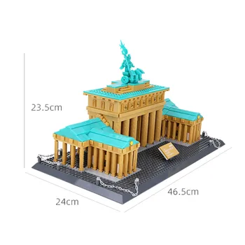 Architektūros Modelis, Plyta Pasaulyje Garsaus Pastato Vokietijos Brandenburgo Vartų Švietimo Building Block Gimtadienio Žaislas