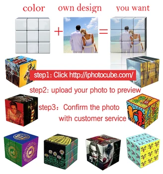 Cubo Magico 3x3x3 Greitis Magic Cube Plastiko spausdinti Foto Stickerless Užsakymą Dizainas Super kubo Galvosūkį Žaislai