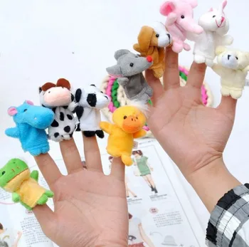Smulkių gyvūnų piršto mielas lėlės-vaikų žaislai, lėlės rankos piršto lėles, lėles, 10 vnt.