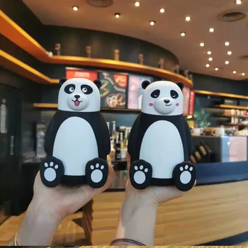 320ml 3D Panda Formos Stiklo Kavos Puodelis Kūrybos Vaikų Anti-plikymo Anti-mažėja Virdulys Aukštos Temperatūros Nešiojamų Puodelio Vandens