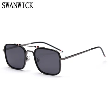 Swanwick metalo aikštė akiniai nuo saulės vyrams poliarizuota moterų akiniai mėlyna ruda Europos stiliaus vairavimo aukštos kokybės lauko mados