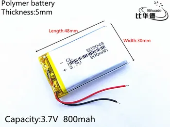 Litro energijos baterija 3.7 V 800mAh 503048 PLIB polimeras ličio jonų / Li-ion baterija dvr GPS mp4, mp3